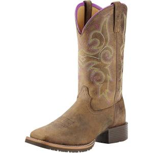 Ariat Women’s Fatbaby Western Boot(Distressed Brown/Hot Leaf)