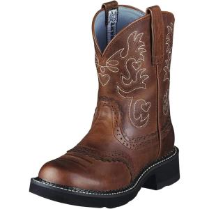 Ariat Women’s Fatbaby Western Boot(Distressed Brown/Shimmer Turquoise)