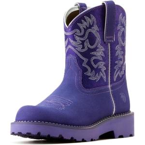 Ariat Women’s Fatbaby Western Boot(Purple Metallic/Violet Suede)