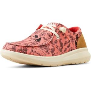 Ariat Women’s Hilo Milton Menasco(Dark Tan Suede/Coral Livestock)