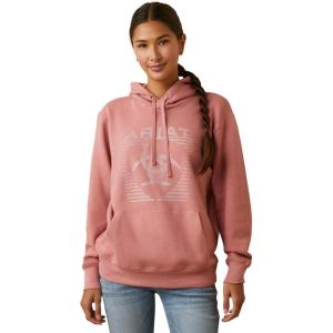 Ariat Women’s Hooded Sweatshirt(Real Fading Lines Dusty Rose)