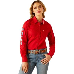 Ariat Women’s Kirby Fitted Button-Down Shirt(Equestrian Red)
