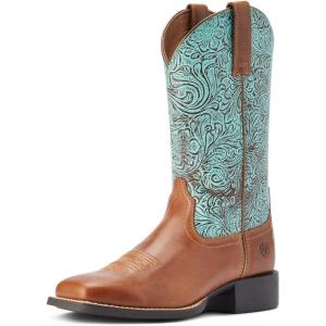 Ariat Women’s Round Up Square Boot(Beduino Brown)