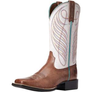 Ariat Women’s Round Up Square Boot(Brown)