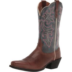 Ariat Women’s Round Up Square Boot(Storming Brown/Singing the Blues)