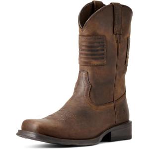 Ariat mens Rambler Patriot Western Boot(Distressed Brown)
