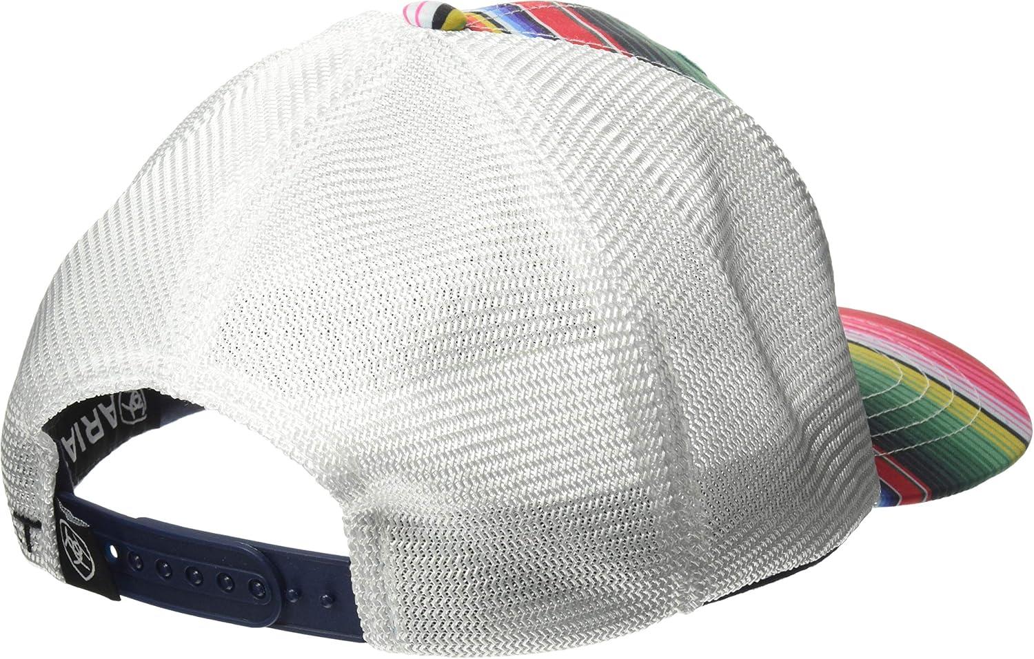 imageARIAT Ladies Cap MultiColored Serape Brim ampamp Bill Black Signature Logo White Mesh Back Snapback