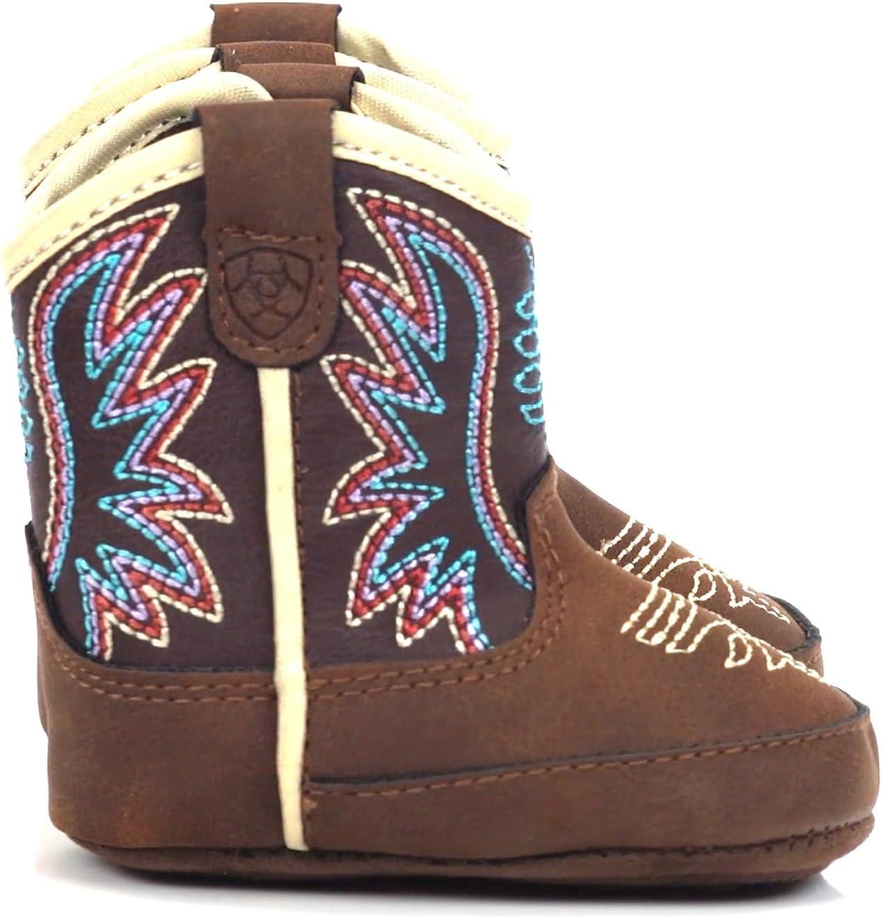 imageARIAT Lil Stompers Infant Unisex Western BootsPurpleBrown Briar