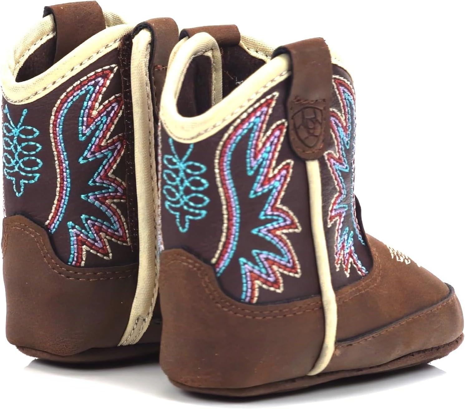 imageARIAT Lil Stompers Infant Unisex Western BootsPurpleBrown Briar