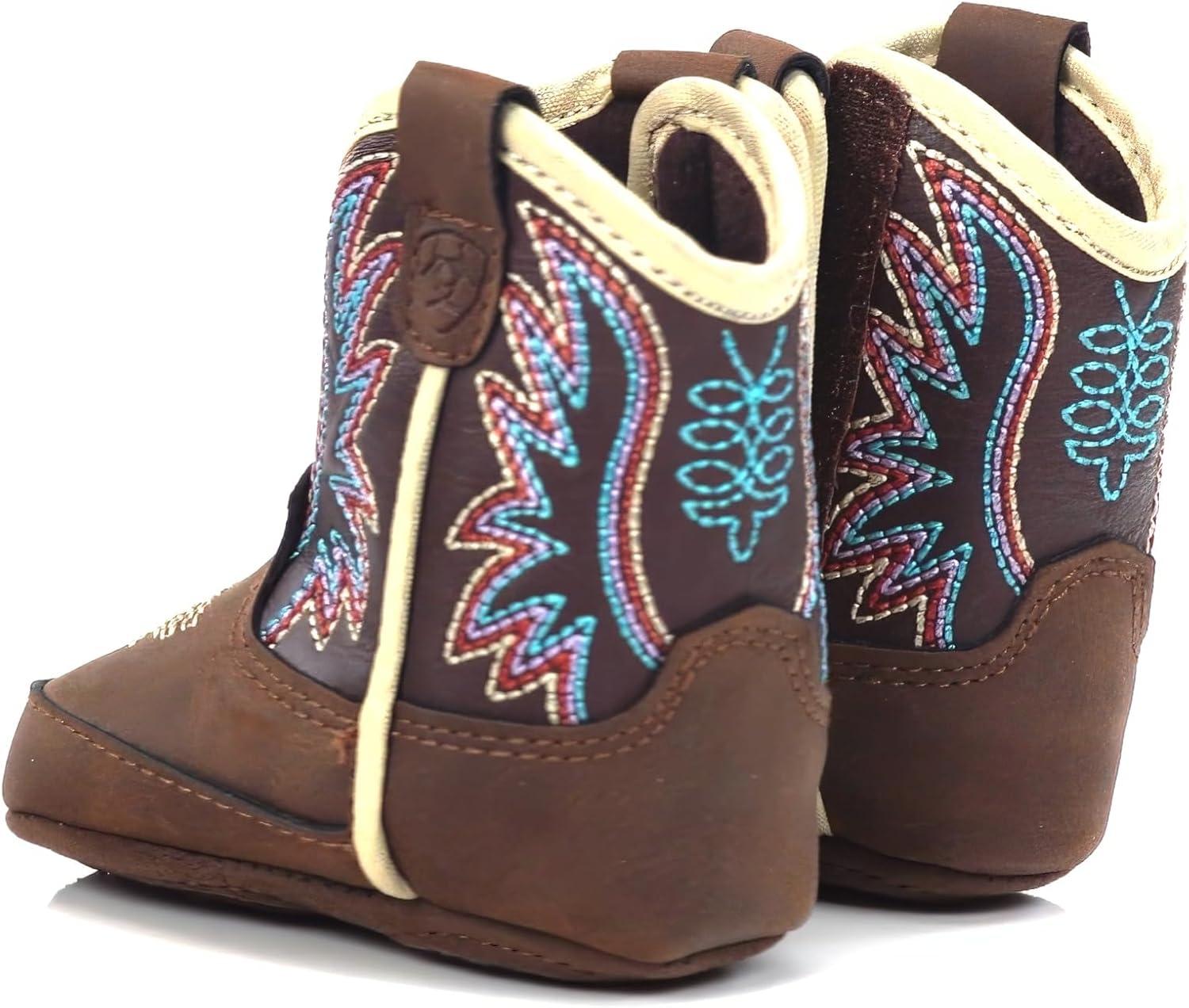 imageARIAT Lil Stompers Infant Unisex Western BootsPurpleBrown Briar