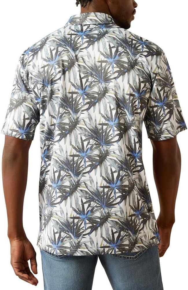 imageARIAT Mens All Over Print PoloWhite Tropical