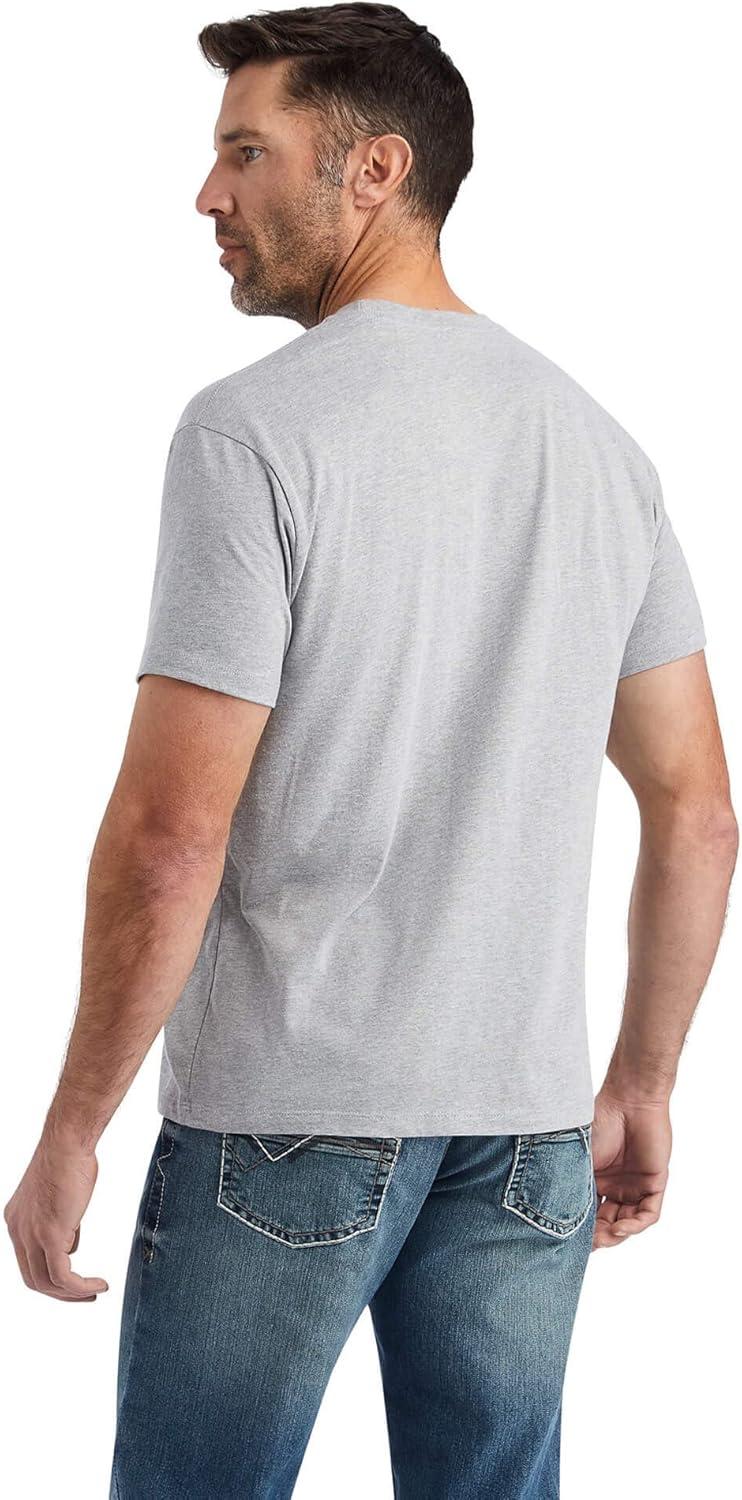 imageARIAT Mens Buckaroo TShirt BuckhornAthletic HeatherFlagscape