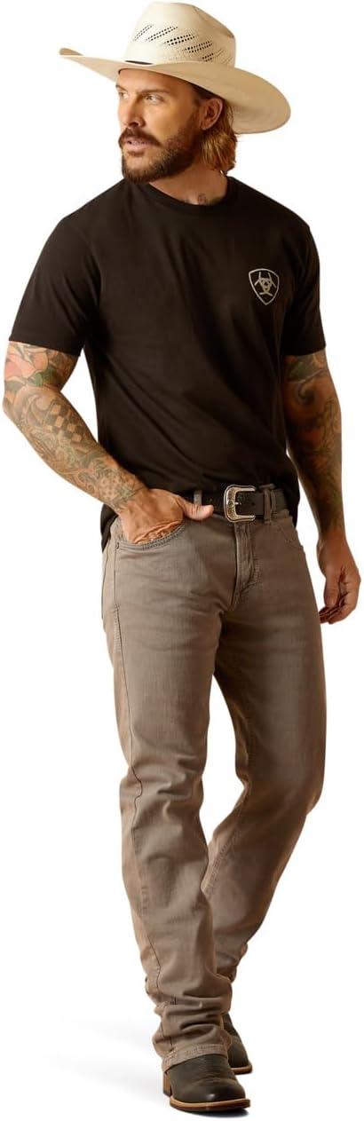 imageARIAT Mens Buckaroo TShirt BuckhornBlackCactus Flag