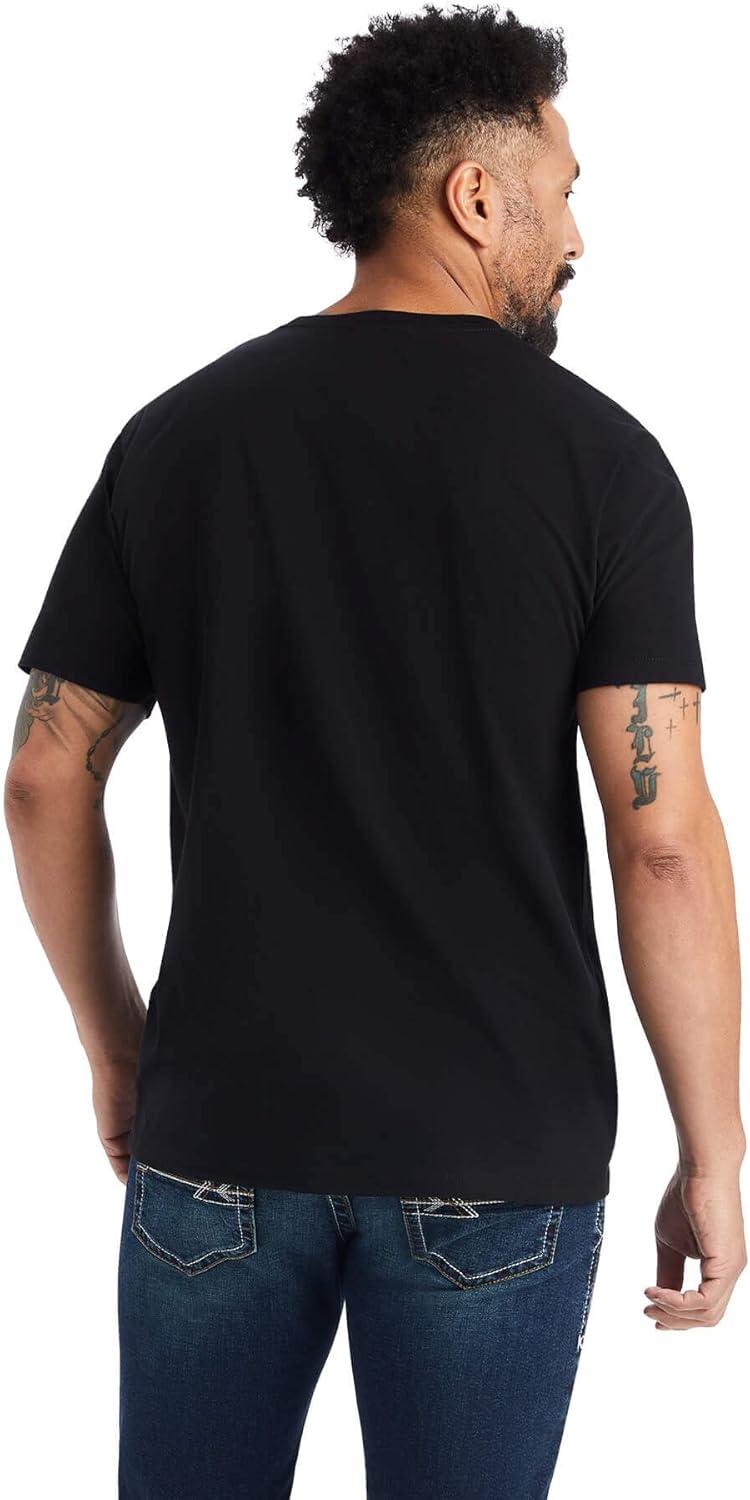 imageARIAT Mens Buckaroo TShirt BuckhornBlackStreak Skull