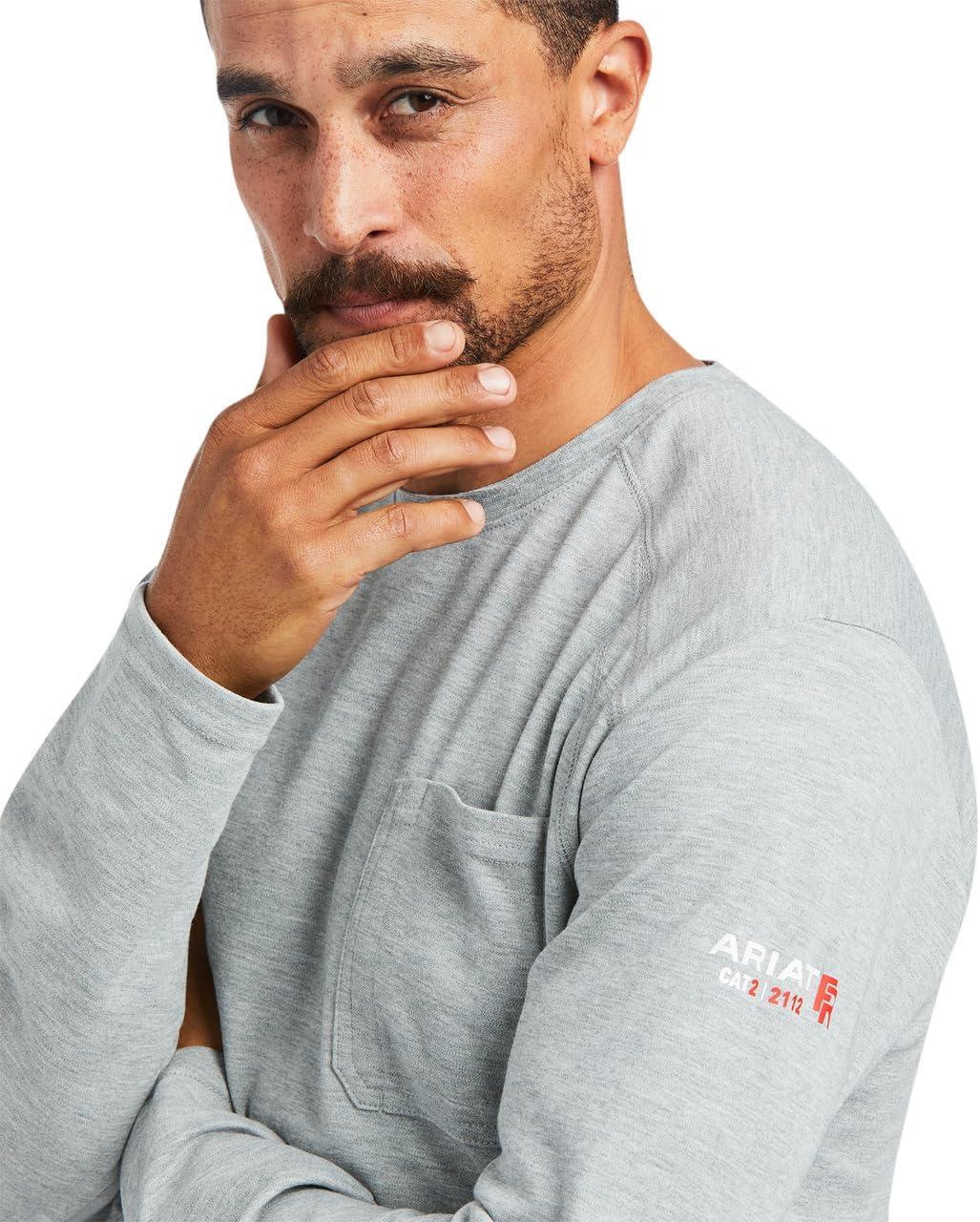 imageARIAT Mens Fr Max Protect Inherent TShirtHeather Grey