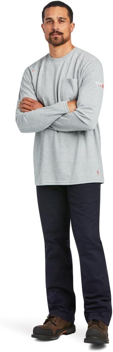 imageARIAT Mens Fr Max Protect Inherent TShirtHeather Grey