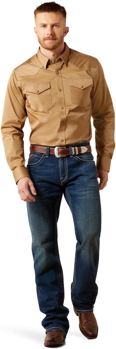 imageARIAT Mens Khaki Solid Fitted ShirtKhaki