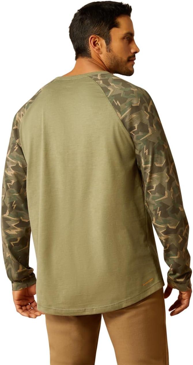 imageARIAT Mens MNS RBR Wkmn Bn Fr THS Ls Tsh TGR EyDeep Lichen Camo