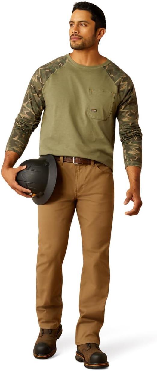 imageARIAT Mens MNS RBR Wkmn Bn Fr THS Ls Tsh TGR EyDeep Lichen Camo