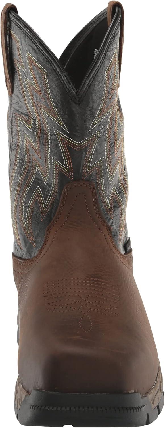 imageARIAT Mens Rebar Flex Western Waterproof Work BootDark BrownBlack