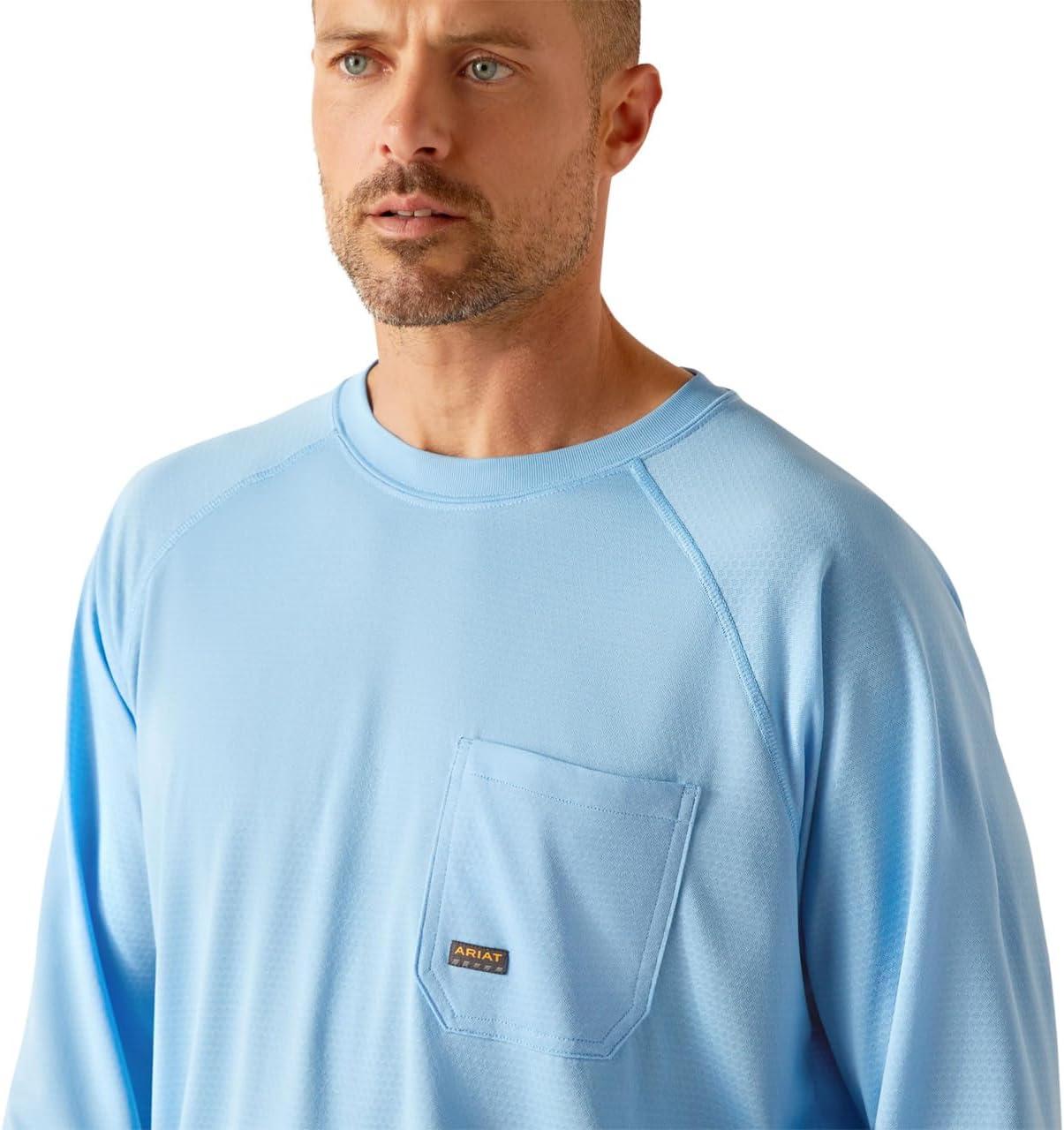 imageARIAT Mens Rebar Heat Fighter Long Sleeve TShirtStratosphere Blue