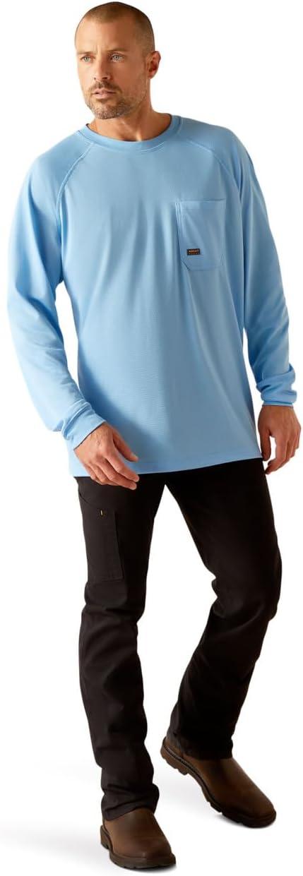 imageARIAT Mens Rebar Heat Fighter Long Sleeve TShirtStratosphere Blue