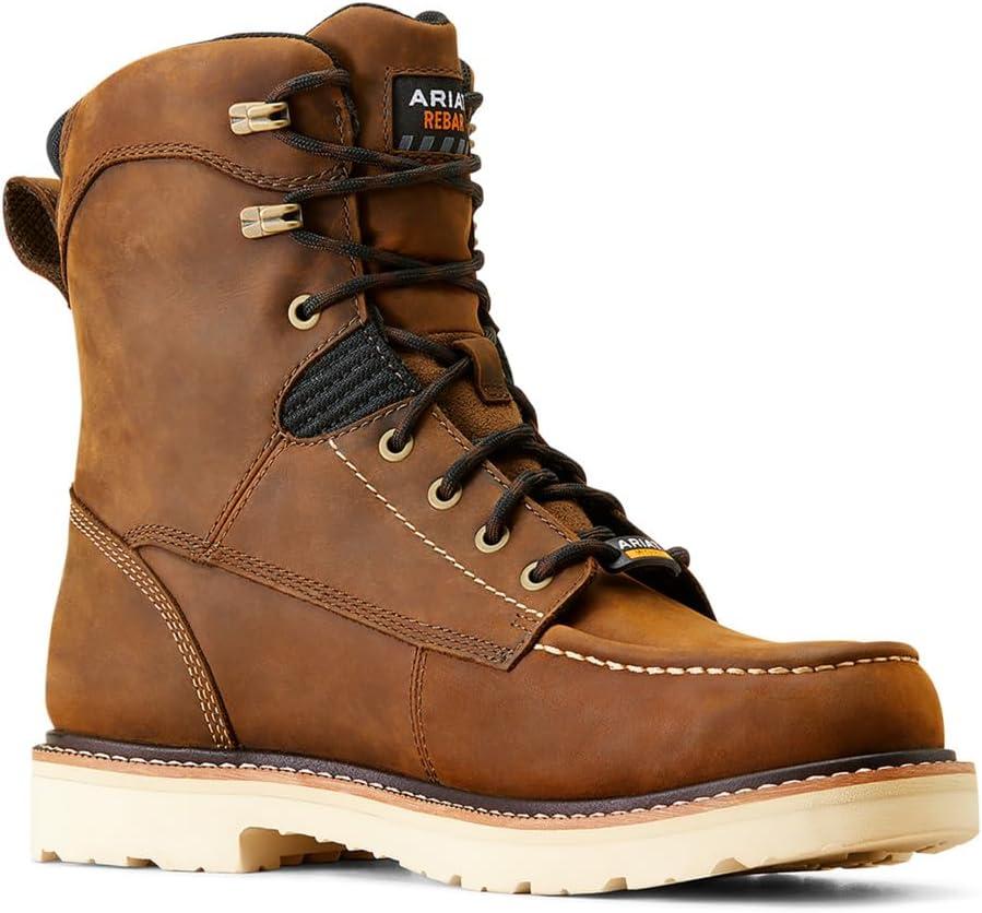 imageARIAT Mens Rebar Lift Chukka Composite Toe Work Boot IndustrialDistressed Brown