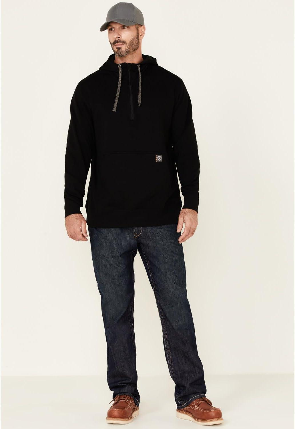 imageARIAT Mens Rebar Workman 14 Zip HoodieBlack Core