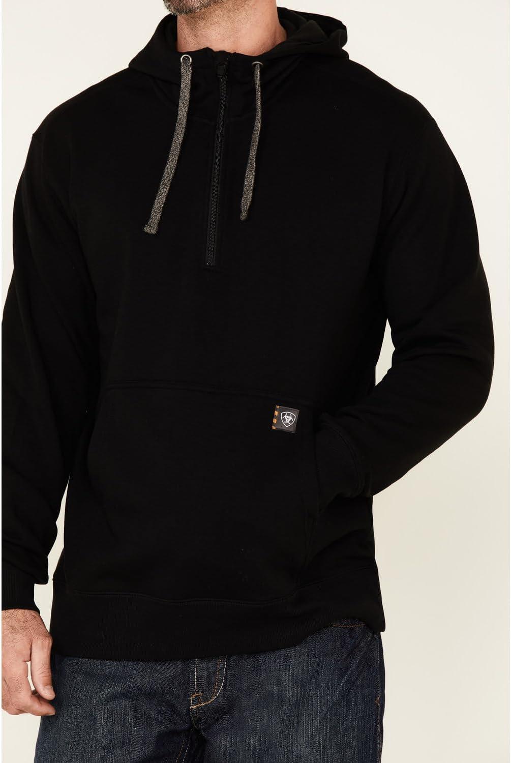 imageARIAT Mens Rebar Workman 14 Zip HoodieBlack Core