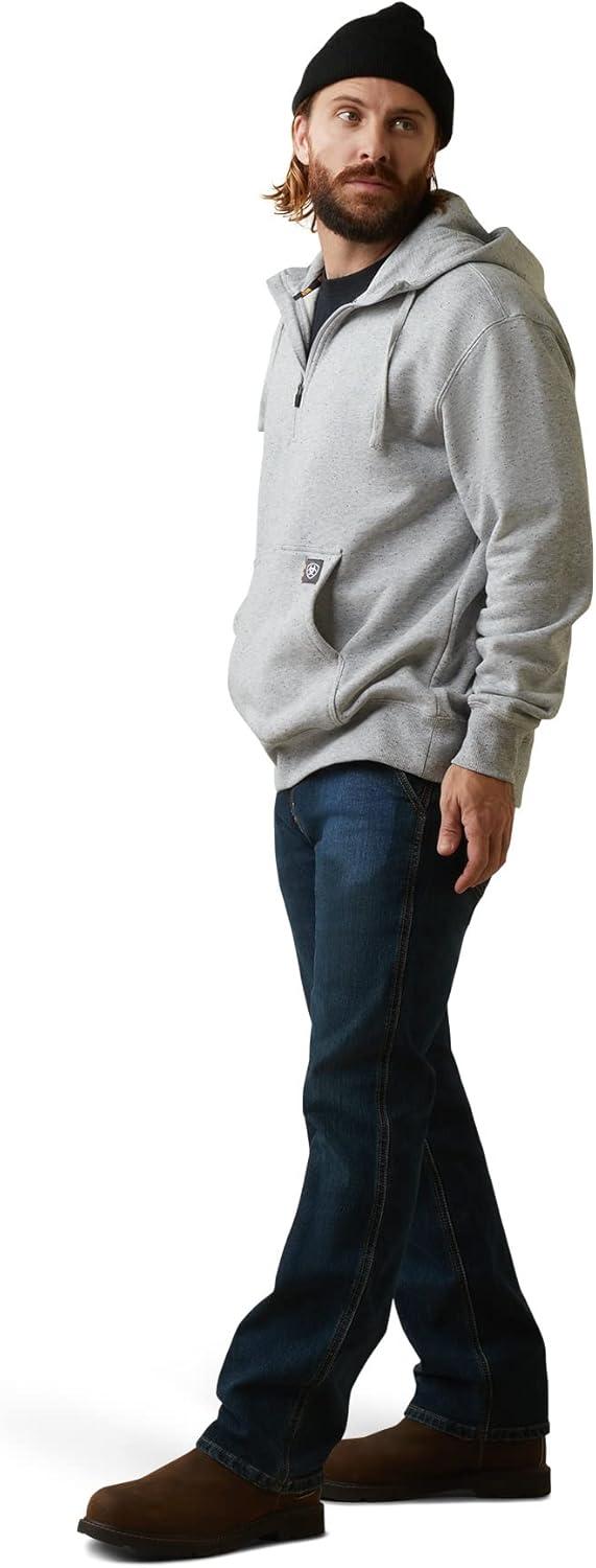 imageARIAT Mens Rebar Workman 14 Zip HoodieHeather Grey Spacedye