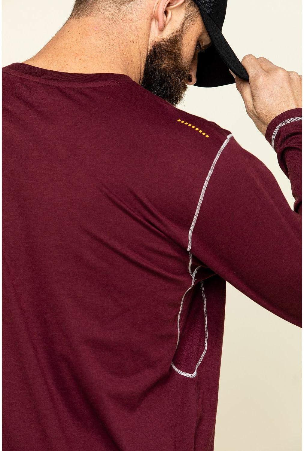 imageARIAT Mens Rebar Workman Logo Long Sleeve CrewMalbec