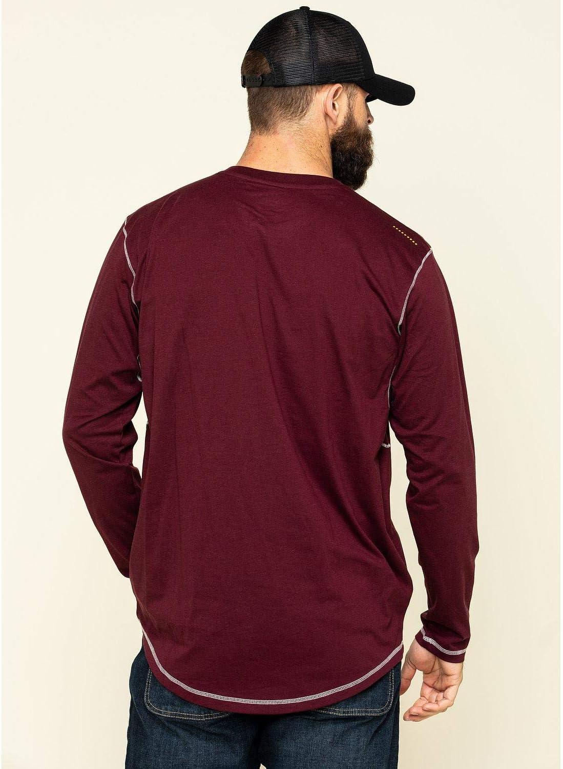 imageARIAT Mens Rebar Workman Logo Long Sleeve CrewMalbec