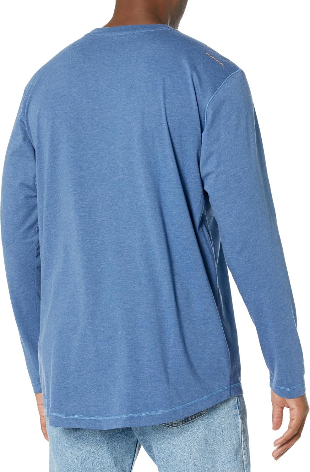 imageARIAT Mens Rebar Workman Logo Long Sleeve CrewNavy Heather Rebar Orange