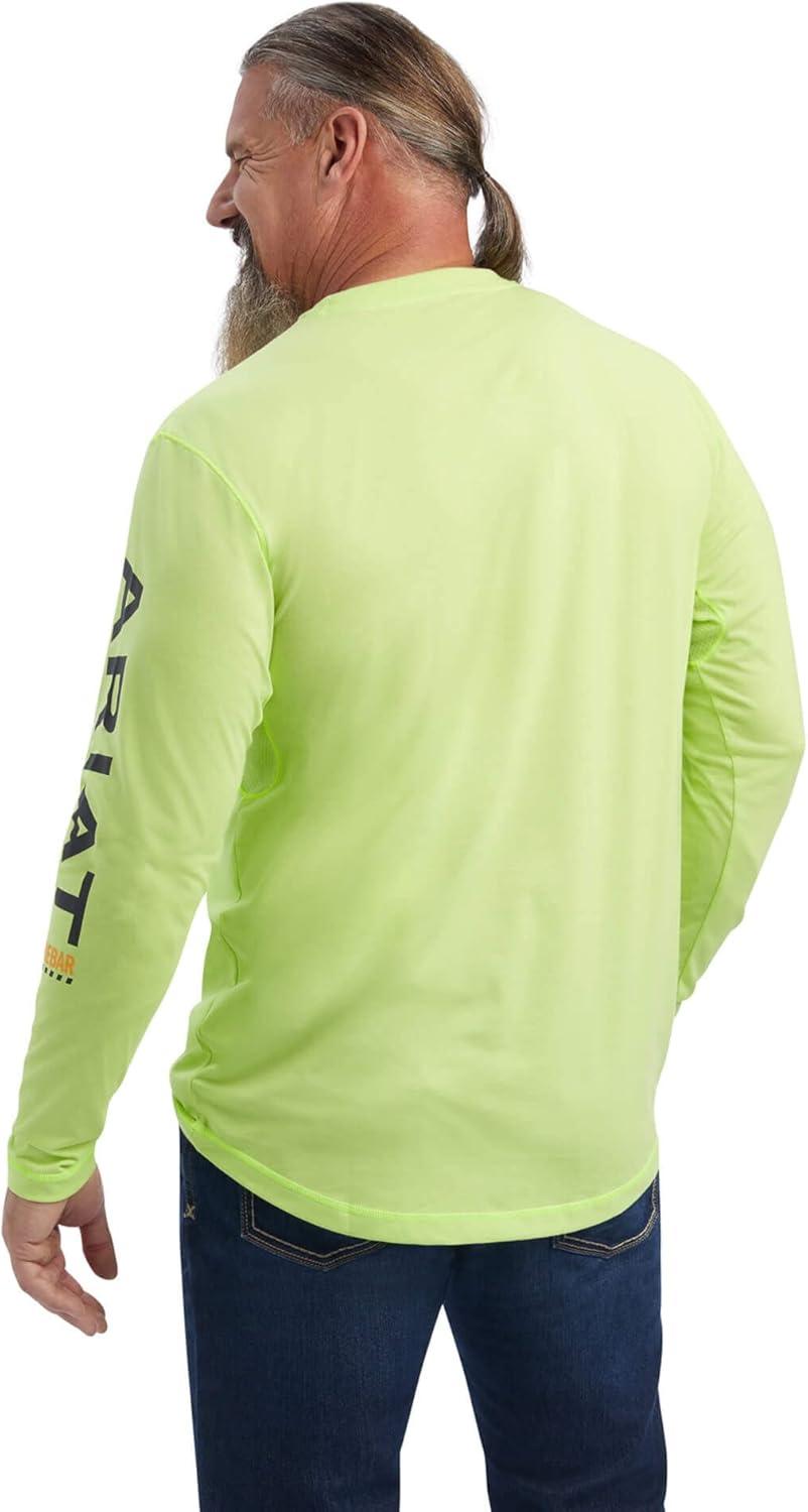 imageARIAT Mens Rebar Workman Logo Long Sleeve CrewSafety Yellow Black