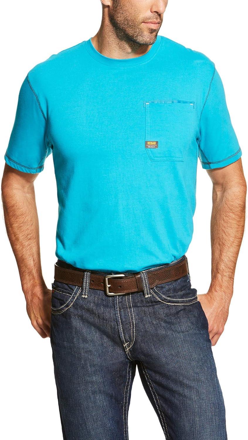 imageARIAT Mens Rebar Workman Logo Long Sleeve CrewVolcanic Heather