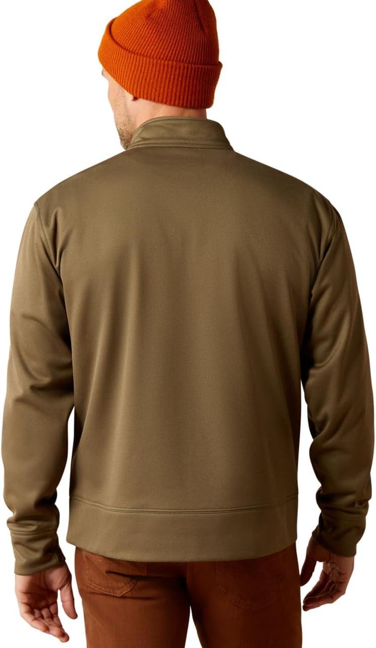 imageARIAT Mens Team Logo 14 Zip SweatshirtBrine OliveBrown