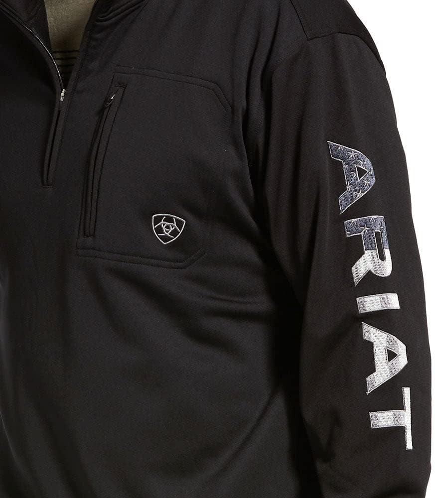 imageARIAT Mens Team Logo 14 Zip SweatshirtHeather Grey