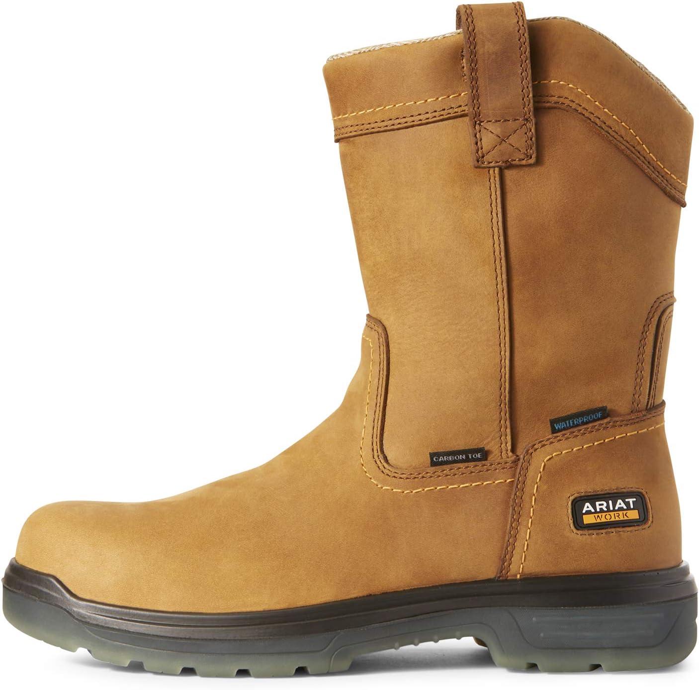 imageARIAT Mens Turbo PullOn Waterproof Carbon Toe Work Boot Aged Bark 11 Wide