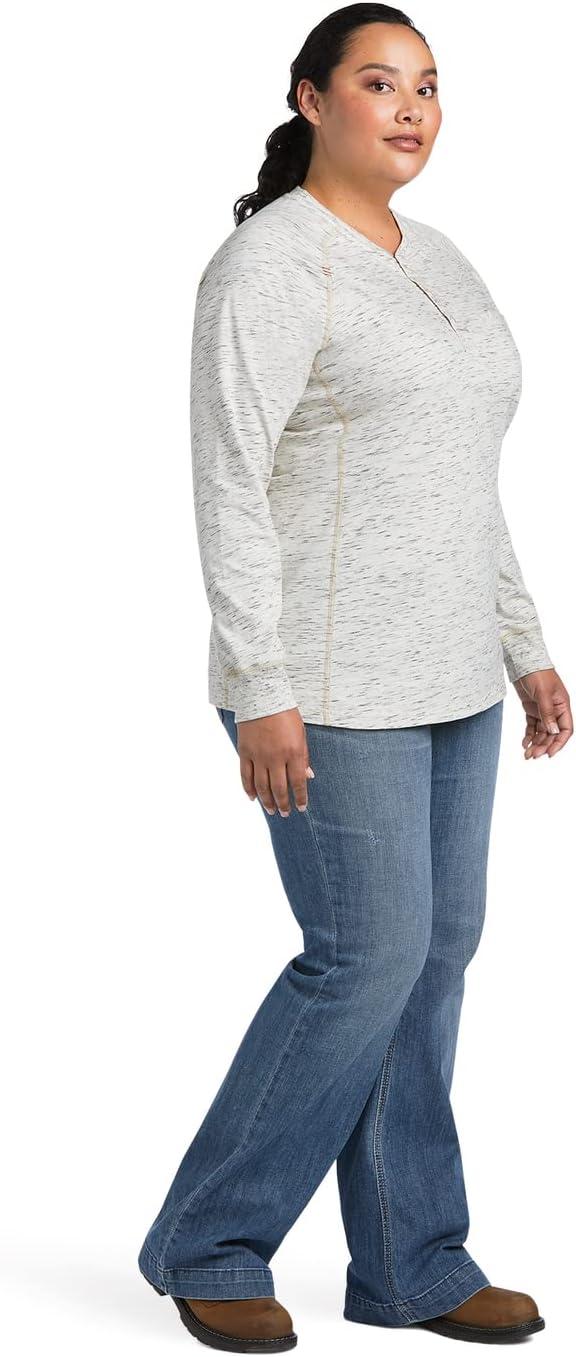 imageARIAT Womens Fr Air HenleySpace Dye Heather Grey