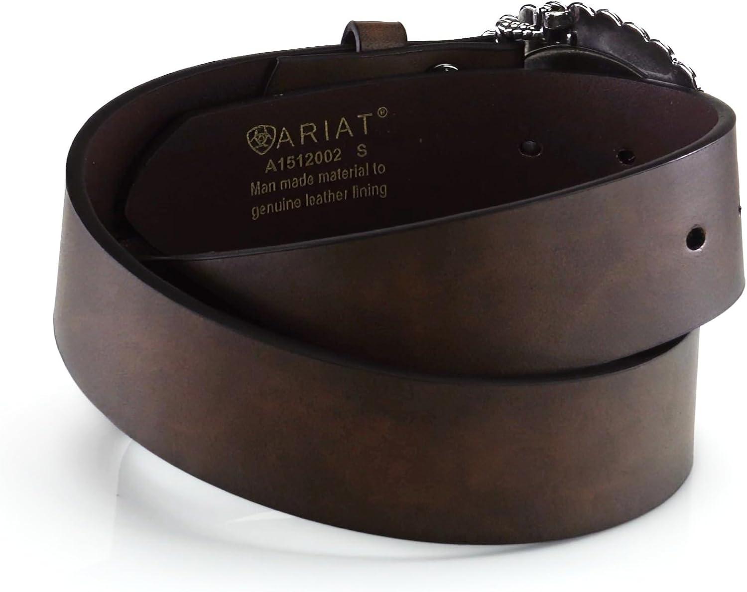 imageARIAT Womens Oval Concho Buckle BeltBrown