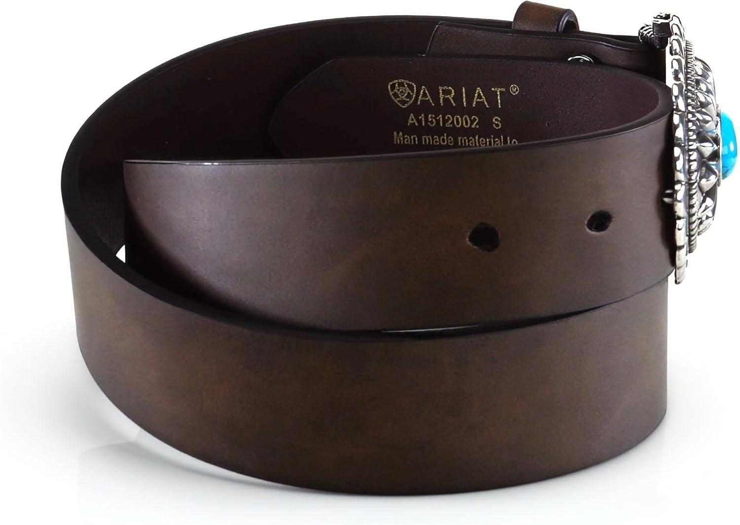 imageARIAT Womens Oval Concho Buckle BeltBrown