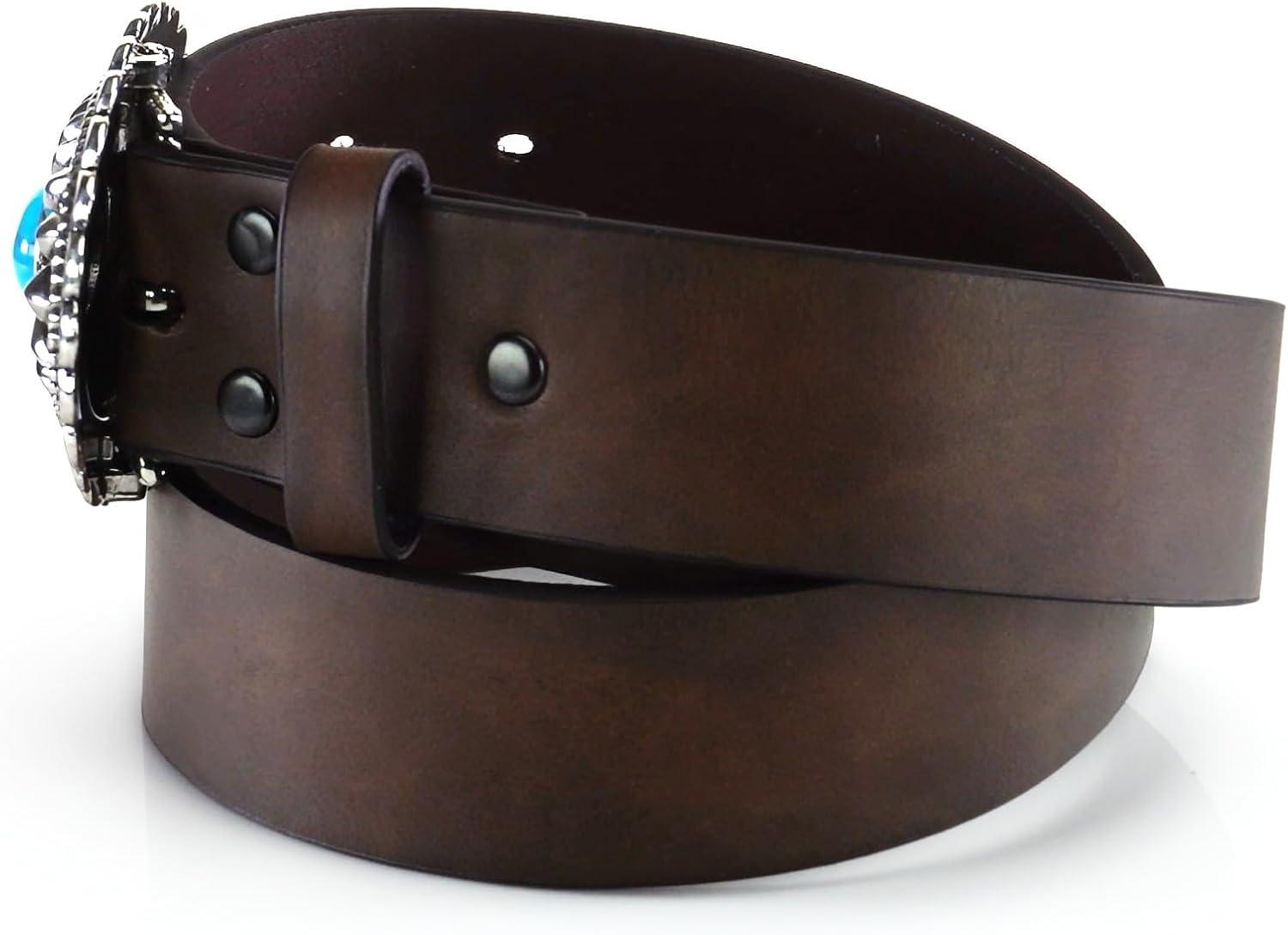 imageARIAT Womens Oval Concho Buckle BeltBrown