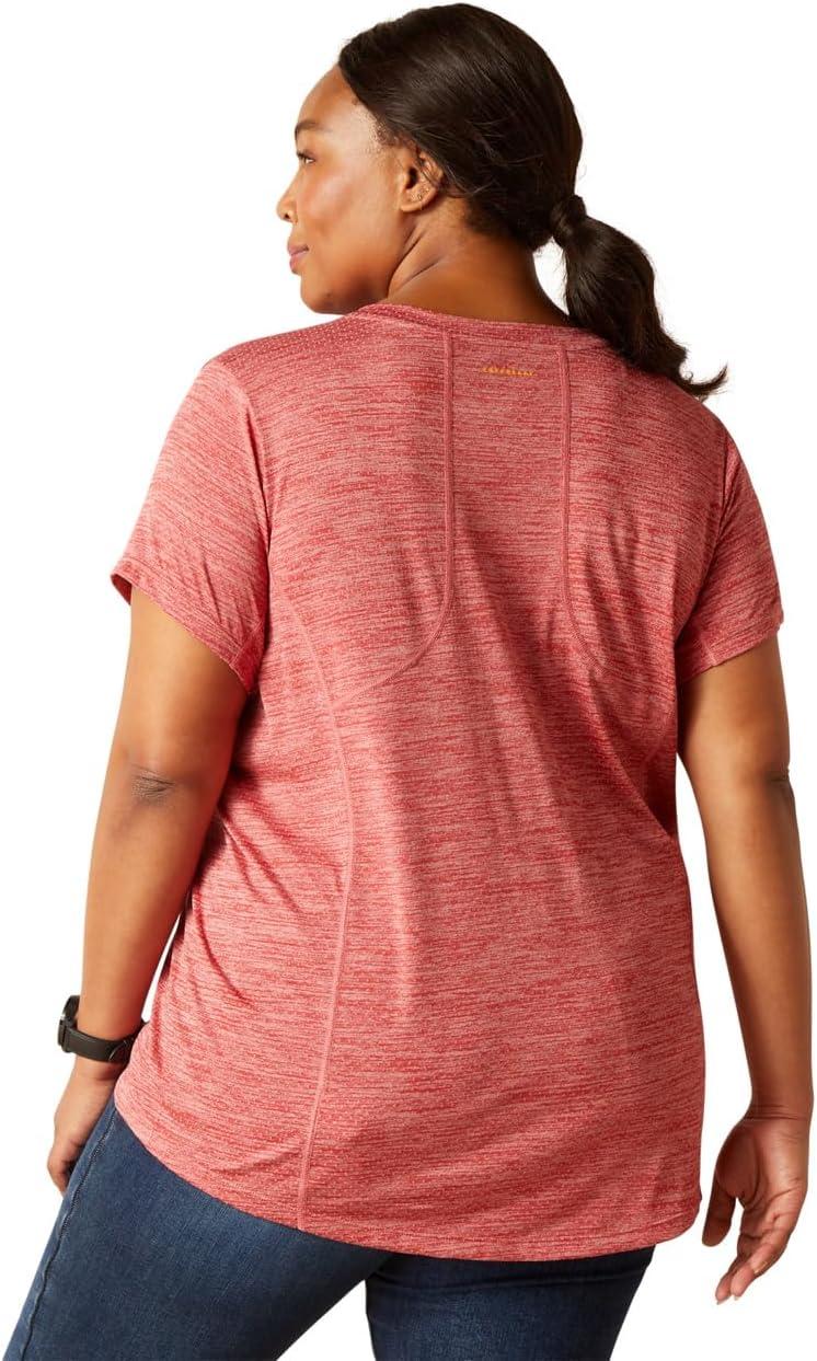 imageARIAT Womens Rebar Cotton Strong VNeck TopMineral Red