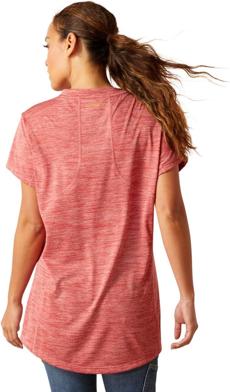 imageARIAT Womens Rebar Cotton Strong VNeck TopMineral Red