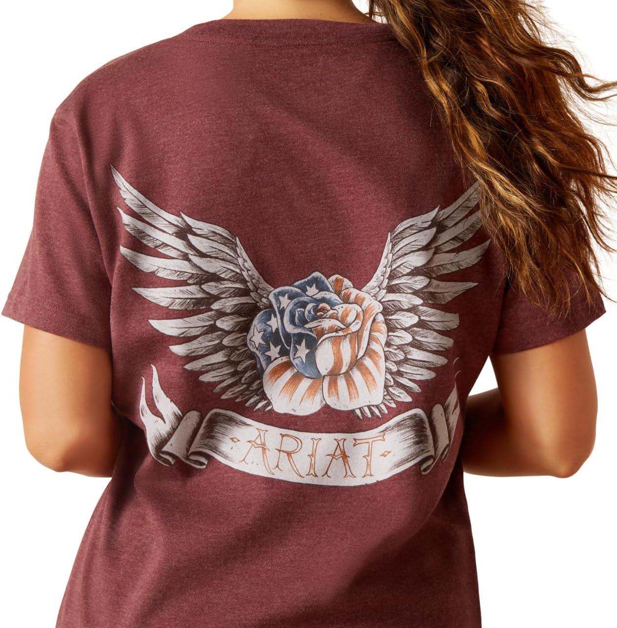 imageARIAT Womens Rebar Cottonstrong Roughneck Graphic TShirtBurgundy Heather