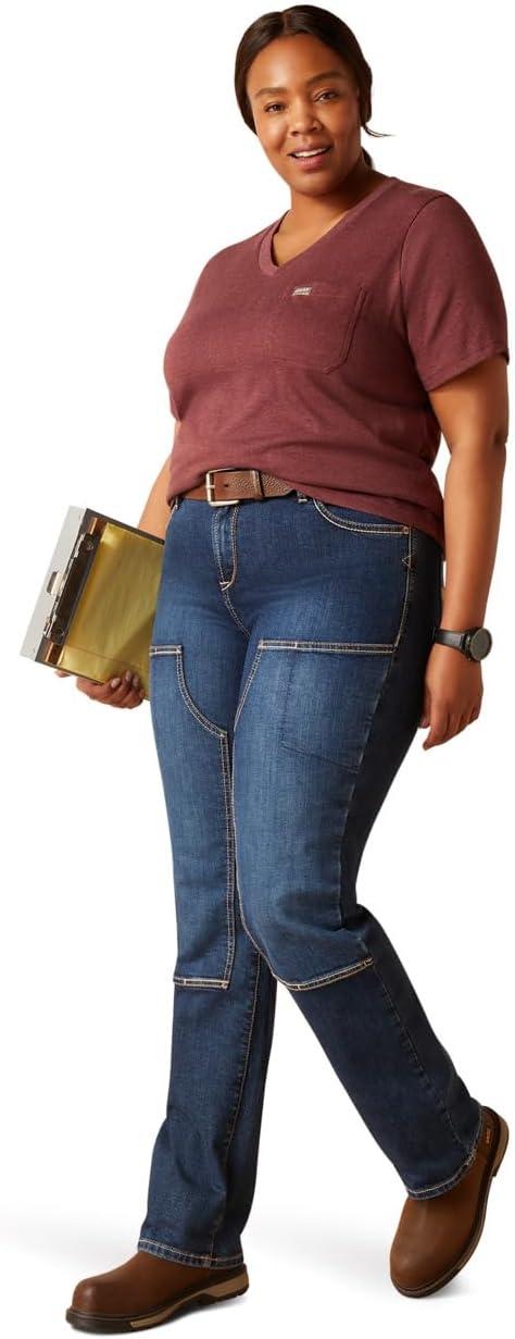 imageARIAT Womens Rebar Cottonstrong Roughneck Graphic TShirtBurgundy Heather