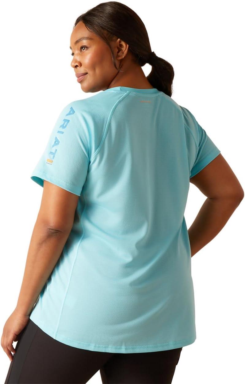 imageARIAT Womens Rebar Heat Fighter TShirtArctic BlueCendre Blue