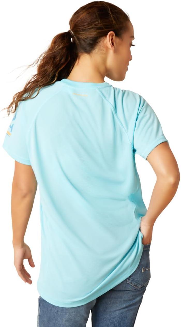 imageARIAT Womens Rebar Heat Fighter TShirtArctic BlueCendre Blue