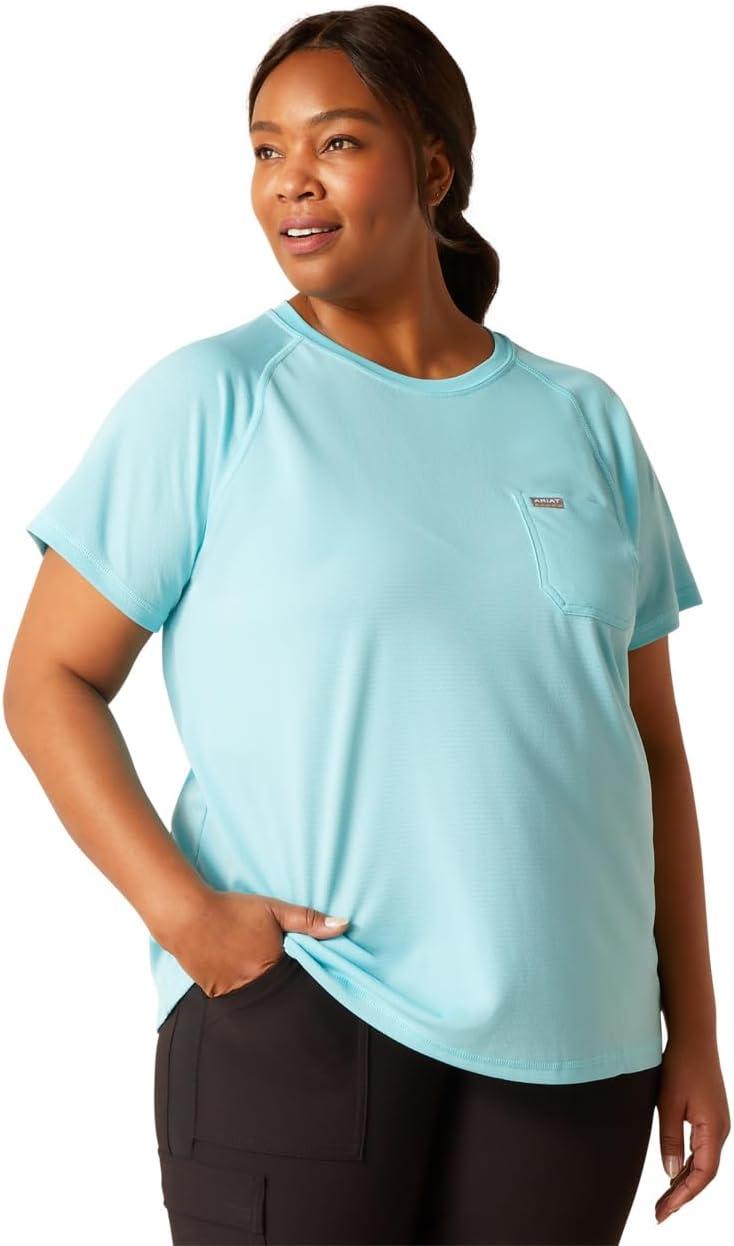 imageARIAT Womens Rebar Heat Fighter TShirtArctic BlueCendre Blue