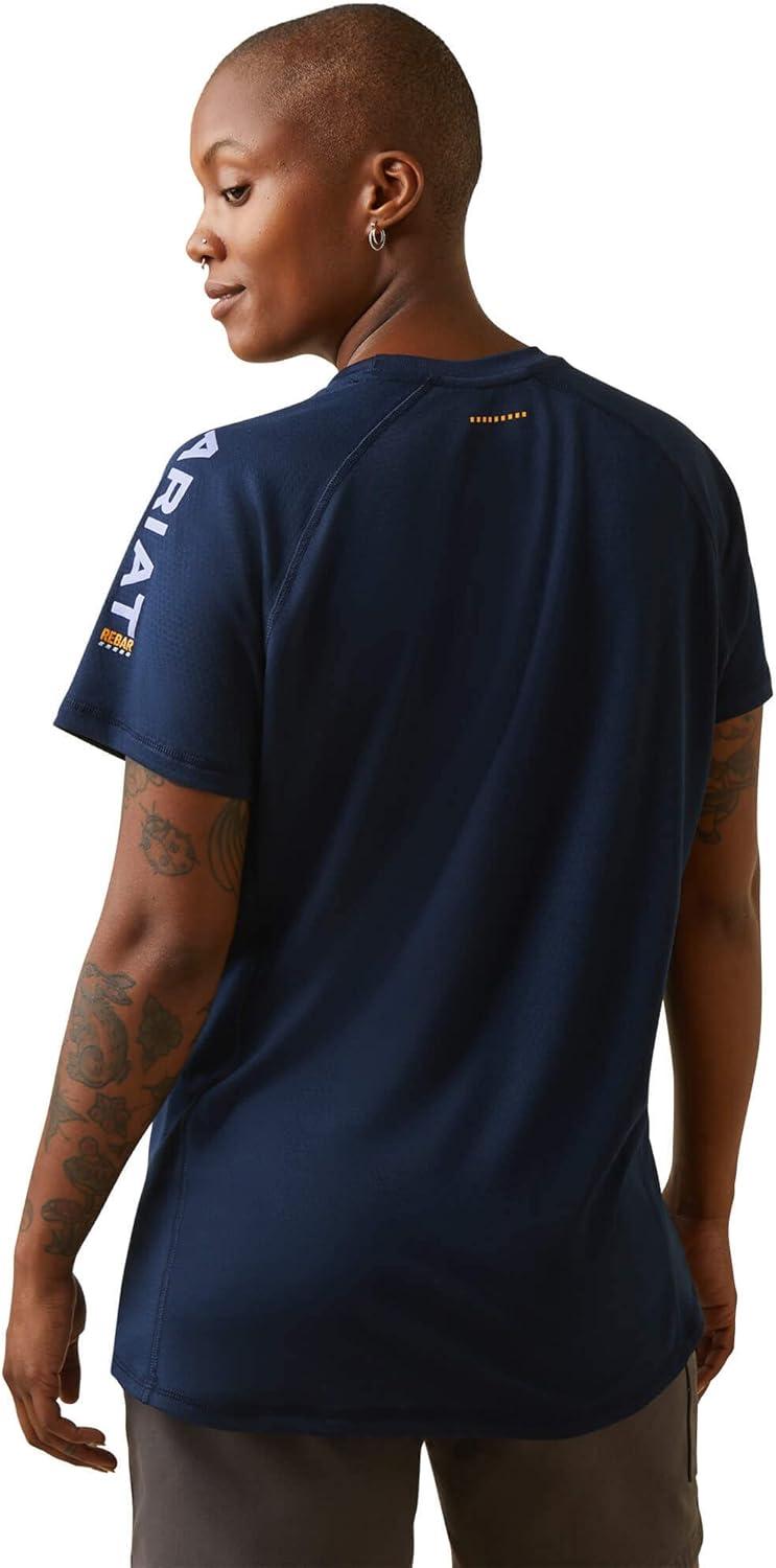 imageARIAT Womens Rebar Heat Fighter TShirtNavy Dusk